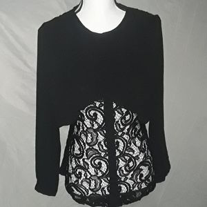 EVOLET BLACK LACE BLOUSE NWT $259 SZ S